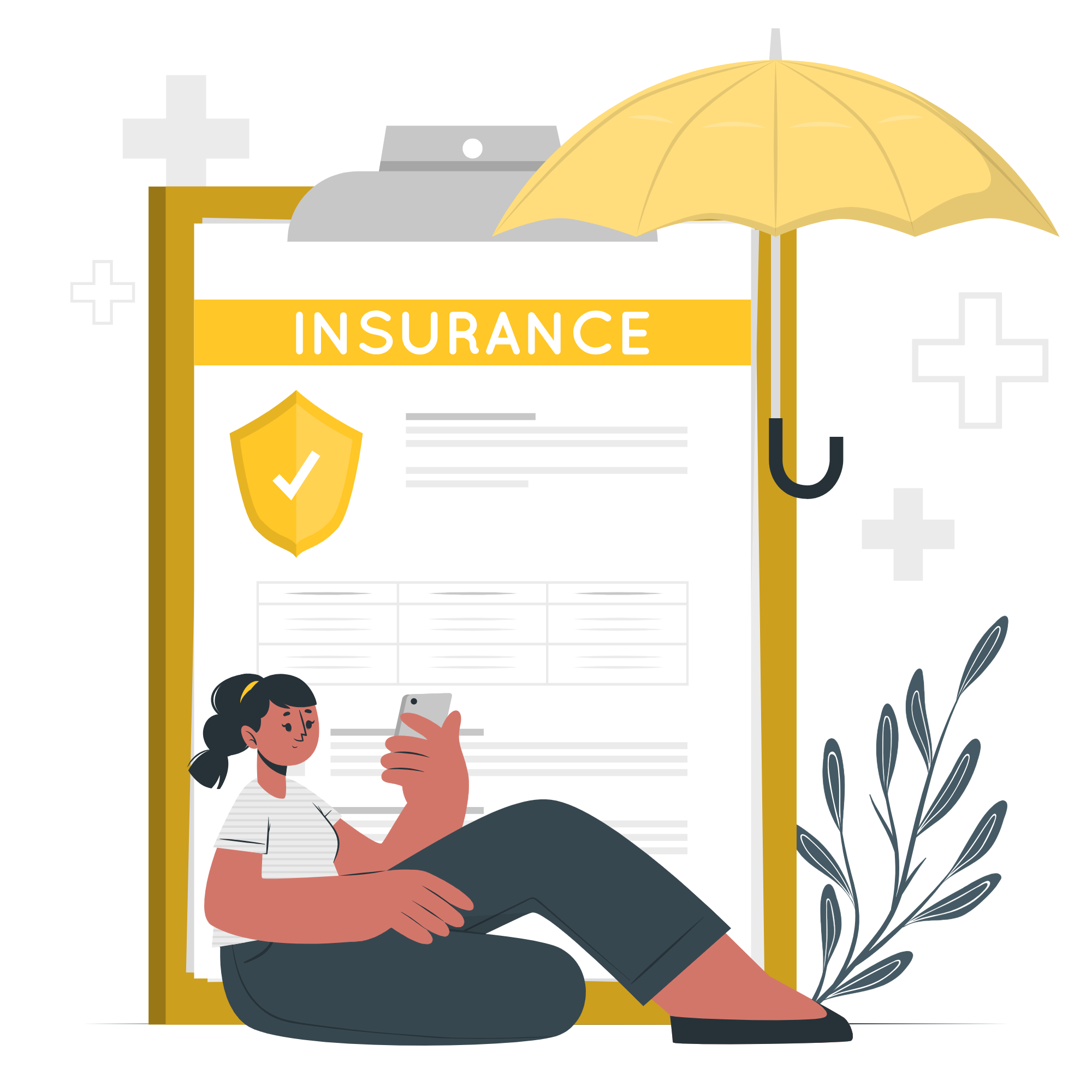 Insurance policy and coverage concept illustration